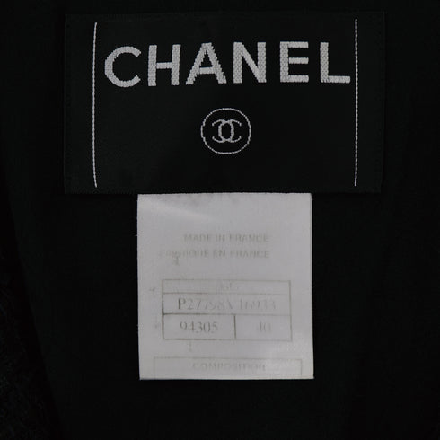 CHANEL COCO BUTTON TWEED JACKET BLACK NYLON 40 P27 RTW 90311056 - PURPOSE