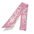 CHANEL CAMELLIA PATTERN SCARF HAIR BAND PINK WHITE SILK ACCESSORY 90339429