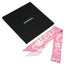 CHANEL CAMELLIA PATTERN SCARF HAIR BAND PINK WHITE SILK ACCESSORY 90339429