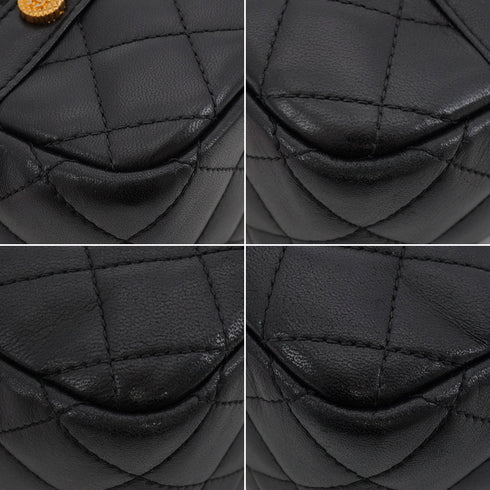 CHANEL MADEMOISELLE CHAIN SHOULDER JACKET BAG BLACK LAMB SKIN GOLD HARDWARE 90340369