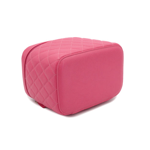 CHANEL MATELASSE VANITY HAND BAG PINK CAVIAR SKIN GOLD HARDWARE 90332586