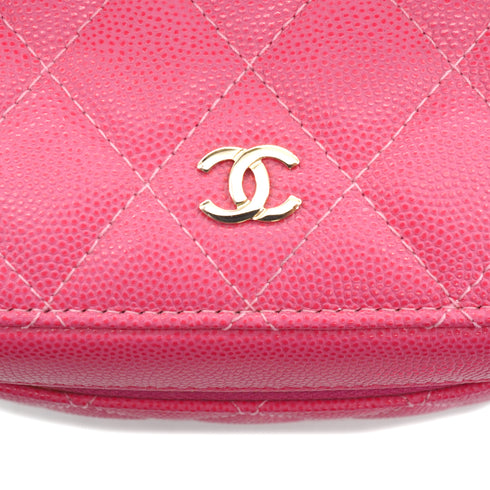 CHANEL MATELASSE VANITY HAND BAG PINK CAVIAR SKIN GOLD HARDWARE 90332586