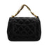 CHANEL MINI MATELASSE CHAIN SHOULDER BAG FAUX PEARL BLACK LAMB SKIN GOLD HARDWARE 90340178