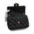 CHANEL MINI MATELASSE CHAIN SHOULDER BAG FAUX PEARL BLACK LAMB SKIN GOLD HARDWARE 90340178
