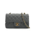 CHANEL MINI MATELASSE CHAIN SHOULDER BAG GRAY LAMB SKIN GOLD HARDWARE 90334152