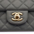CHANEL MINI MATELASSE CHAIN SHOULDER BAG GRAY LAMB SKIN GOLD HARDWARE 90334152