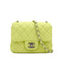 CHANEL MINI SQUARE 17 CHAIN SHOULDER BAG YELLOW LAMB SKIN SILVER HARDWARE 90333724