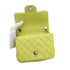 CHANEL MINI SQUARE 17 CHAIN SHOULDER BAG YELLOW LAMB SKIN SILVER HARDWARE 90333724