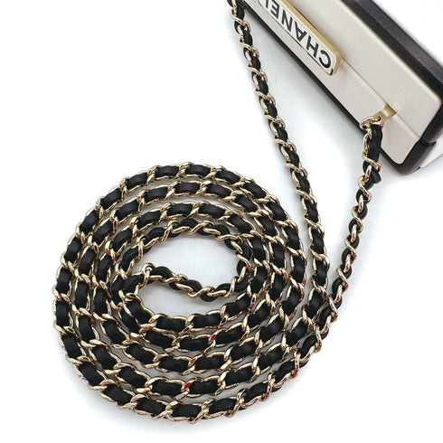 CHANEL N°5 PERFUME BOX CLUTCH CHAIN SHOULDER BAG BLACK WHITE LEATHER 90312939