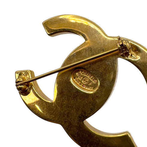 VINTAGE CHANEL TURN LOCK BROOCH GOLD ACCESSORY 96P 90323111