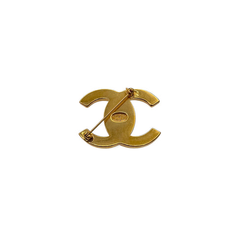 VINTAGE CHANEL TURN LOCK BROOCH GOLD ACCESSORY 96P 90323111