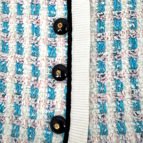 CHANEL VINTAGE COCO BUTTON JACKET SKIRT SET MULTICOLOR TWEED RTW 90311995