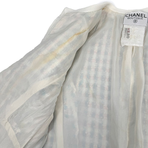 CHANEL VINTAGE COCO BUTTON JACKET SKIRT SET MULTICOLOR TWEED RTW 90311995