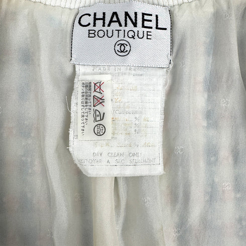 CHANEL VINTAGE COCO BUTTON JACKET SKIRT SET MULTICOLOR TWEED RTW 90311995