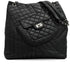 CHANEL 2.55 CHAIN SHOULDER BAG BLACK LEATHER SILVER HARDWARE 90350361