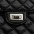 CHANEL 2.55 CHAIN SHOULDER BAG BLACK LEATHER SILVER HARDWARE 90350361