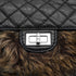 CHANEL 2.55 FAUX FUR CHAIN HAND SHOULDER BAG BLACK LEATHER SILVER HARDWARE 90328471