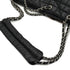 CHANEL 2.55 FAUX FUR CHAIN HAND SHOULDER BAG BLACK LEATHER SILVER HARDWARE 90328471