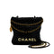 CHANEL 22 MINI CHAIN SHOULDER BAG BLACK LAMB SKIN GOLD HARDWARE 90337664
