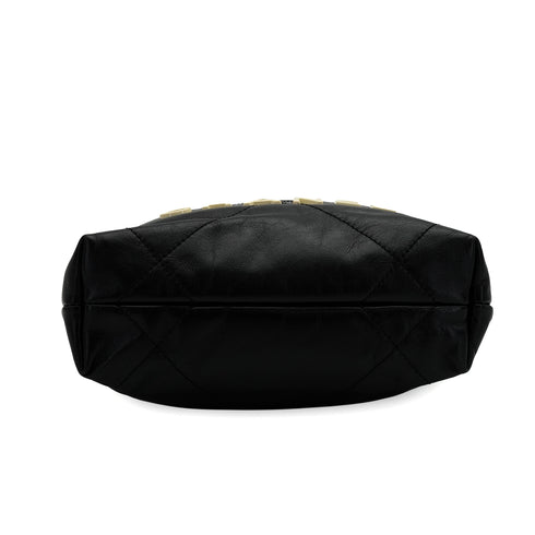 CHANEL 22 MINI CHAIN SHOULDER BAG BLACK LAMB SKIN GOLD HARDWARE 90337664