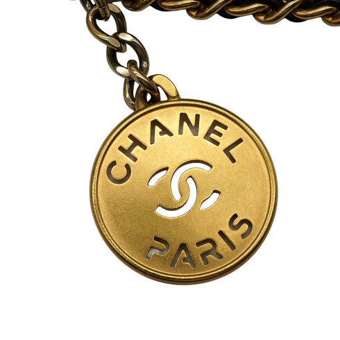 CHANEL 22 MINI CHAIN SHOULDER BAG BLACK LAMB SKIN GOLD GOLD HARDWARE 90337665