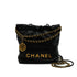 CHANEL 22 MINI CHAIN SHOULDER BAG BLACK LAMB SKIN GOLD HARDWARE 90337666
