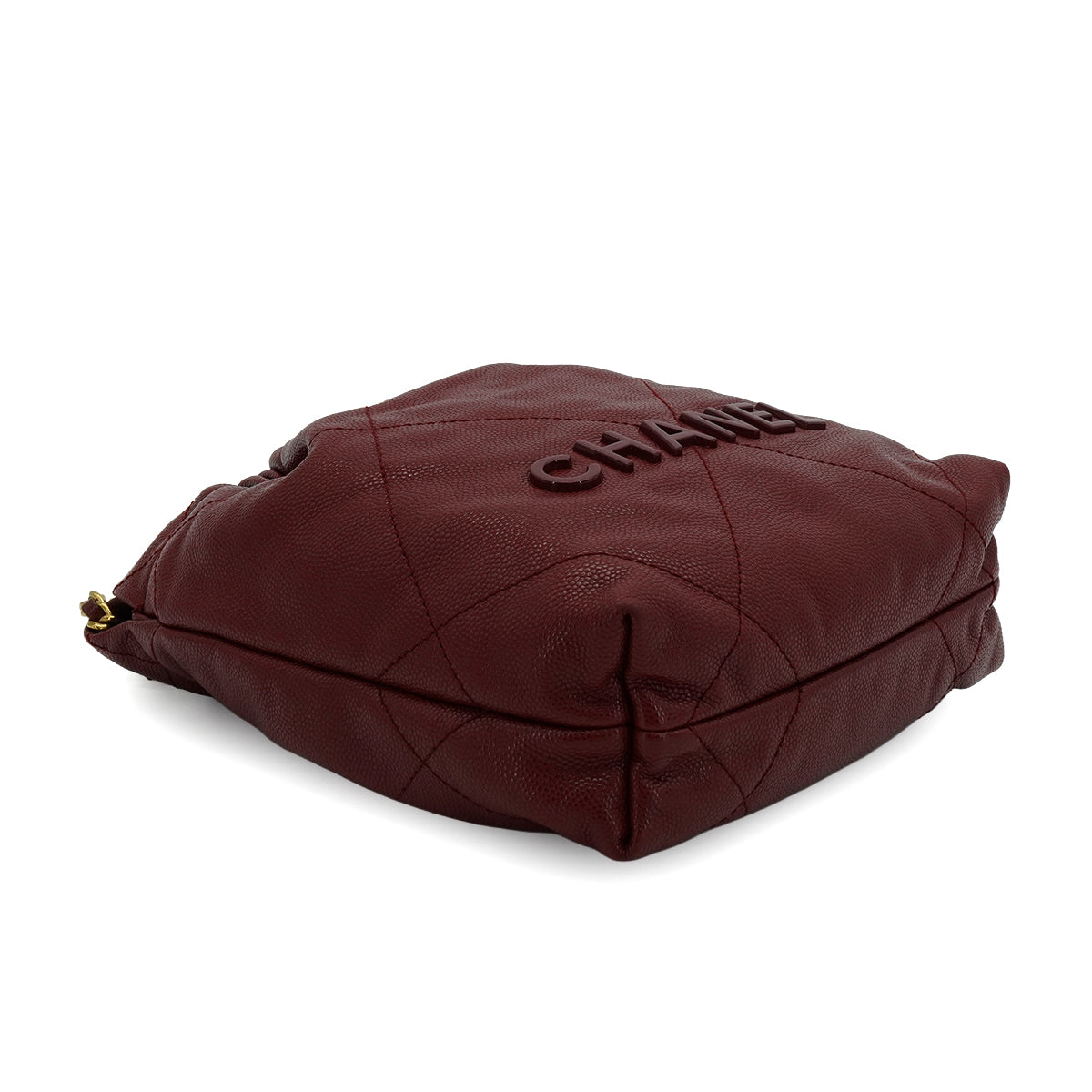 CHANEL 22 MINI CHAIN SHOULDER BAG BORDEAUX CAVIAR SKIN GOLD