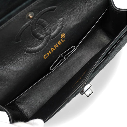 VINTAGE CHANEL 2.55 MATERASSE CHAIN SHOULDER BAG SO BLACK SUEDE BLACK HARDWARE 90346122