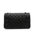 CHANEL 2.55 CHAIN SHOULDER BAG CUTLERY CARM BLACK LEATHER SILVER HARDWARE 90347928