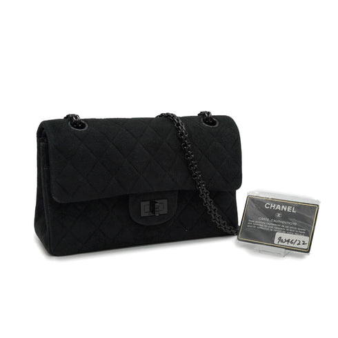 VINTAGE CHANEL 2.55 MATERASSE CHAIN SHOULDER BAG SO BLACK SUEDE BLACK HARDWARE 90346122