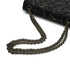 CHANEL 2.55 CHAIN SHOULDER BAG CUTLERY CARM BLACK LEATHER SILVER HARDWARE 90347928