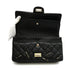 CHANEL 2.55 CHAIN SHOULDER BAG CUTLERY CARM BLACK LEATHER SILVER HARDWARE 90347928