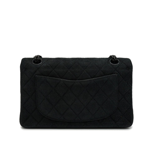 VINTAGE CHANEL 2.55 MATERASSE CHAIN SHOULDER BAG SO BLACK SUEDE BLACK HARDWARE 90346122