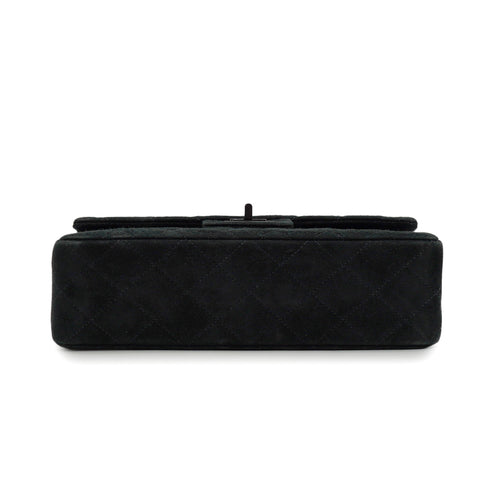 VINTAGE CHANEL 2.55 MATERASSE CHAIN SHOULDER BAG SO BLACK SUEDE BLACK HARDWARE 90346122