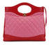 CHANEL 31 LARGE HAND SHOULDER BAG PINK RED LAMB SKIN GOLD HARDWARE 90341899