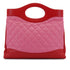 CHANEL 31 LARGE HAND SHOULDER BAG PINK RED LAMB SKIN GOLD HARDWARE 90341899