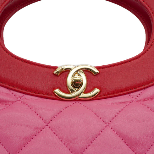 CHANEL 31 LARGE HAND SHOULDER BAG PINK RED LAMB SKIN GOLD HARDWARE 90341899
