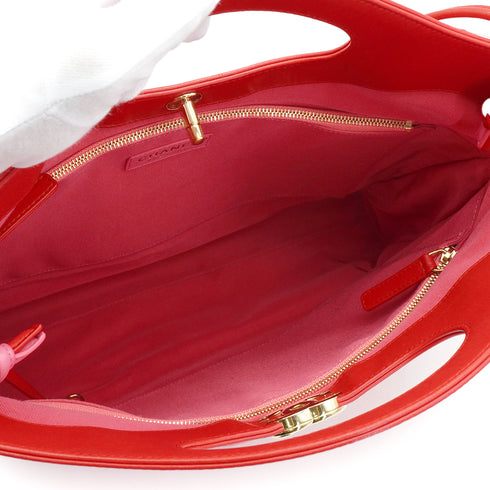 CHANEL 31 LARGE HAND SHOULDER BAG PINK RED LAMB SKIN GOLD HARDWARE 90341899