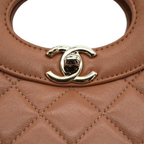 CHANEL 31 MINI SHOPPING BAG CHAIN SHOULDER BAG BEIGE LAMB SKIN GOLD HARDWARE 90335608