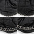 CHANEL AROUND CHAIN SHOULDER BAG BLACK LAMB SKIN SILVER HARDWARE 90344376