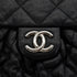 CHANEL AROUND CHAIN SHOULDER BAG BLACK LAMB SKIN SILVER HARDWARE 90344376