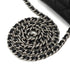 CHANEL AROUND CHAIN SHOULDER BAG BLACK LAMB SKIN SILVER HARDWARE 90344376