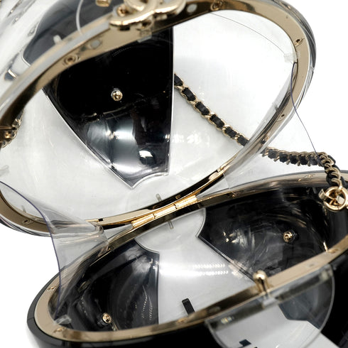 CHANEL LOGO BEACH BALL CHAIN SHOULDER BAG PLASTIC LEATHER GOLD HARDWARE 90346680