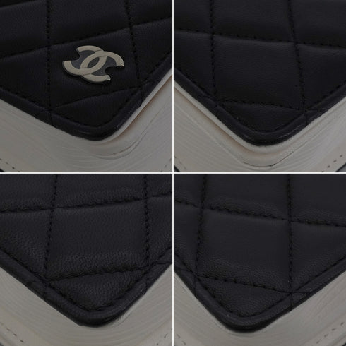 CHANEL BOOK MOTIF COCOMARK LOGO CHAIN SHOULDER BAG BLACK LAMB SKIN SILVER HARDWARE 90341721