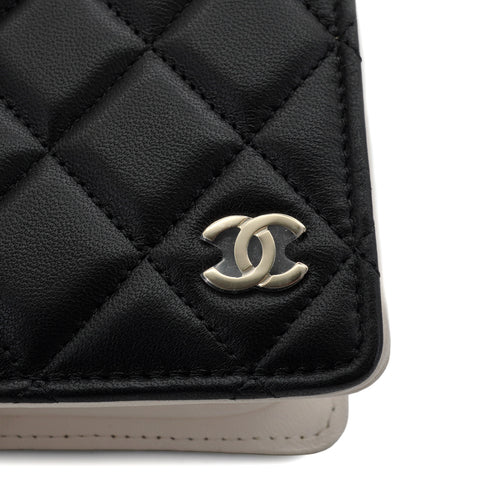 CHANEL BOOK MOTIF COCOMARK LOGO CHAIN SHOULDER BAG BLACK LAMB SKIN SILVER HARDWARE 90341721