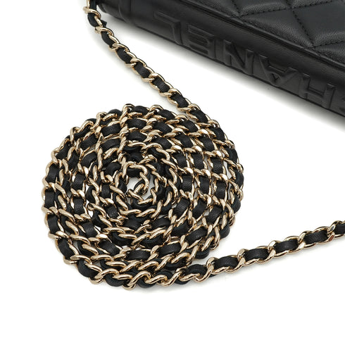 CHANEL BOOK MOTIF COCOMARK LOGO CHAIN SHOULDER BAG BLACK LAMB SKIN SILVER HARDWARE 90341721