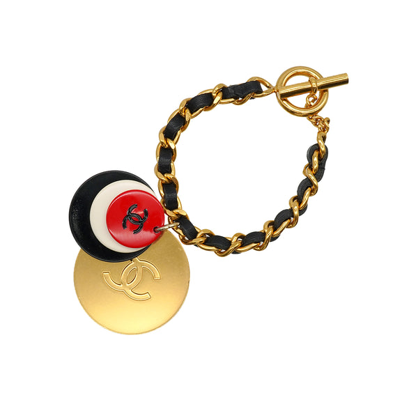 CHANEL BRACELET COCOMARK GOLD BLACK ACCESSORY 01A 90334491