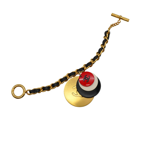 CHANEL BRACELET COCOMARK GOLD BLACK ACCESSORY 01A 90334491