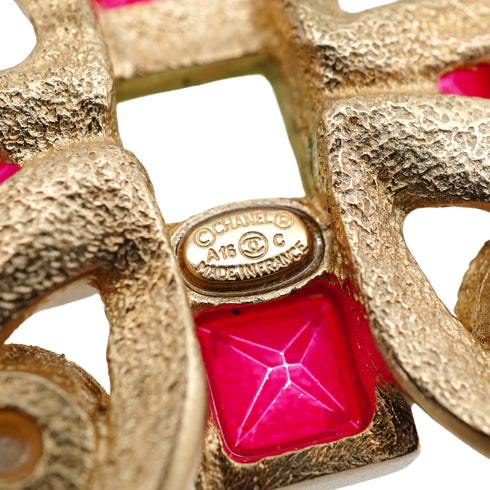 CHANEL BUTTERFLY COCOMARK BROOCH GOLD MULTICOLOR ACCESSORY A16C 90344400