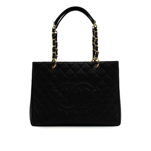 CHANEL CAMBON MATELASSE HAND BAG BLACK CAVIAR SKIN GOLD HARDWARE 90346675